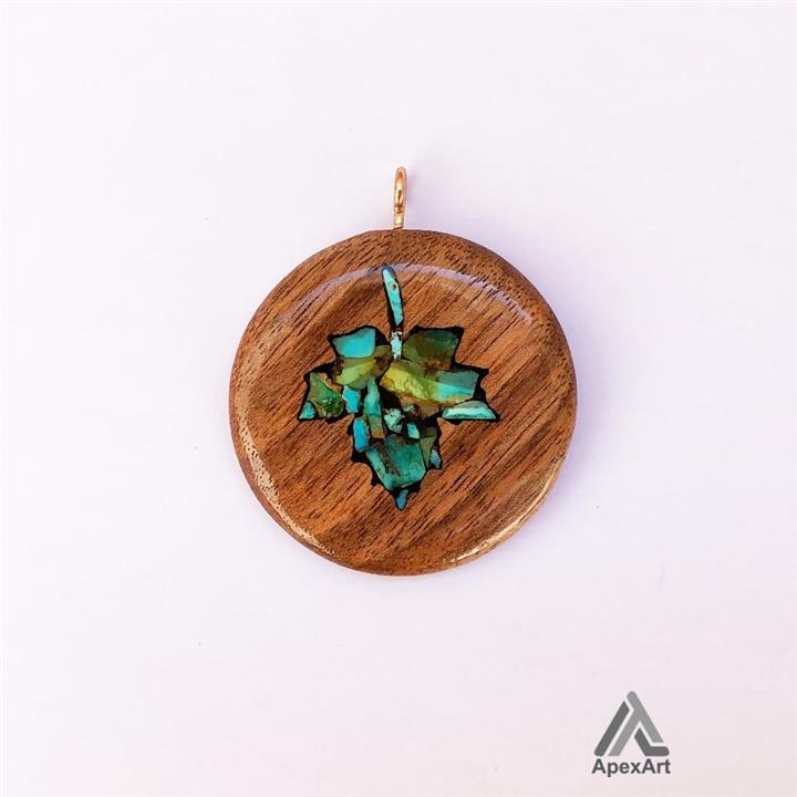 گردنبند فیروزه کوبی طرح برگ کد 353